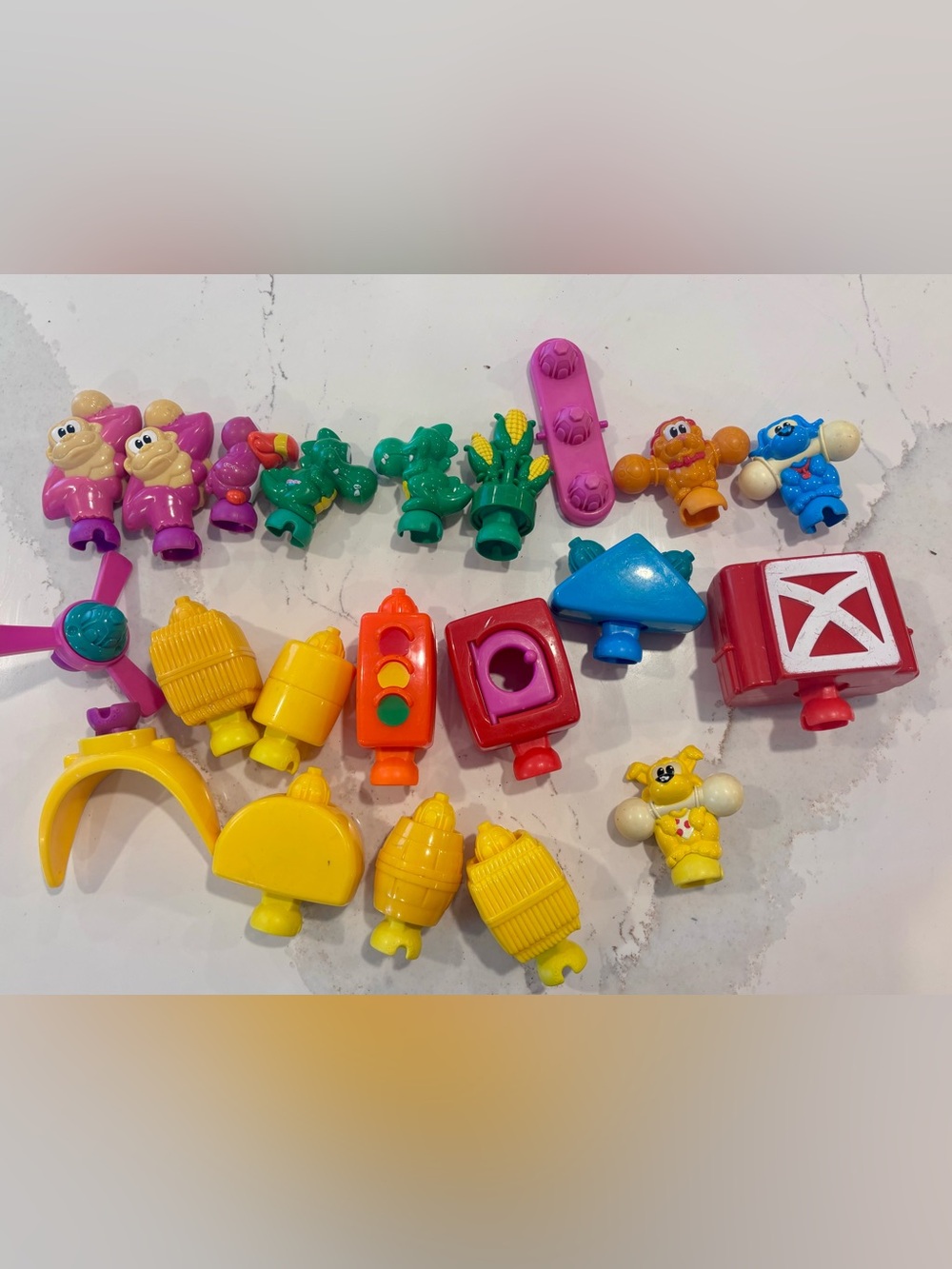 Vintage Fisher-Price Pop Onz Assorted Toy Figures & Accessories